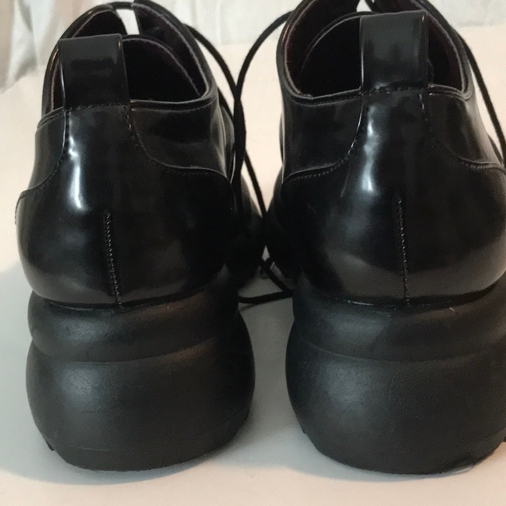 ZARA BLACK Derby Oxford Platform Faux PATENT LEATHER SHOES Size 5/EU36 NWOT - Picture 12 of 16